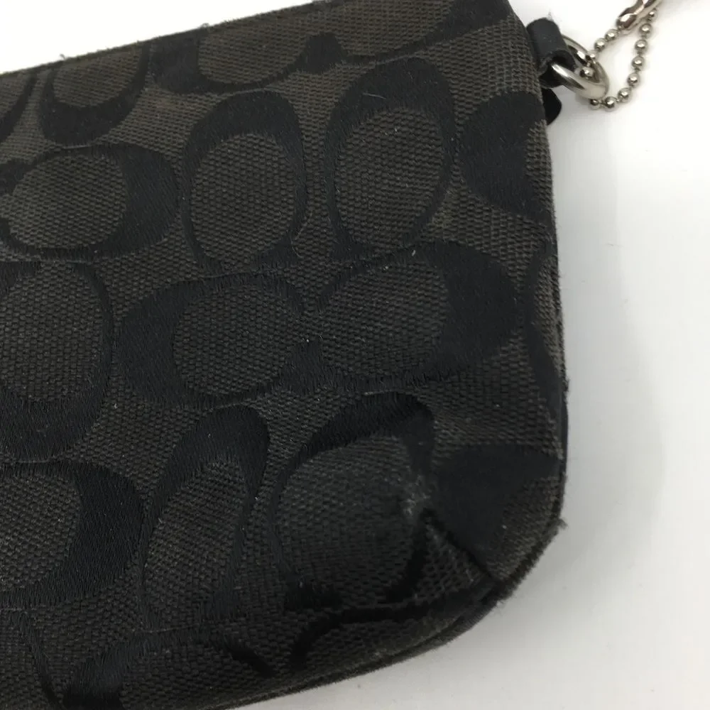 Coach PROJECT Signature Jacquard Turnlock Wristlet Pouch Black